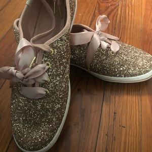 Kate Spade Rose Gold Glitter Keds